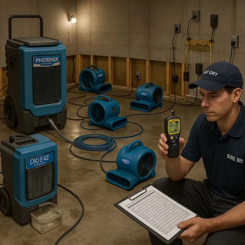 Structural Drying and Dehumidification process in Mannford, OK